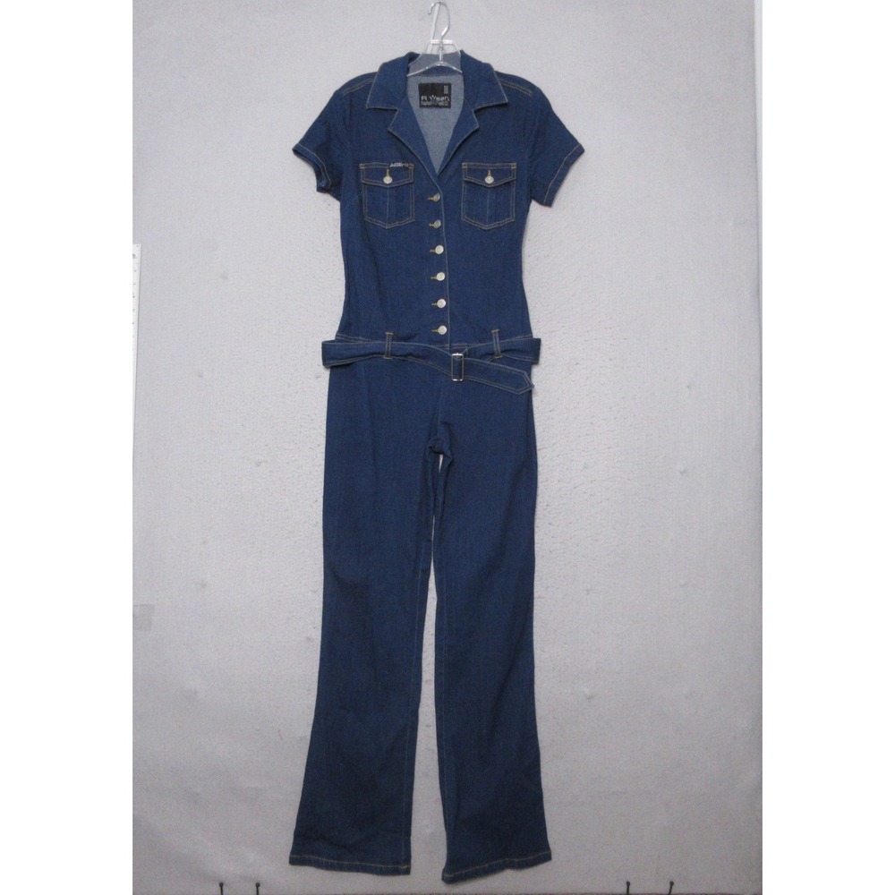 Rampage Dark Blue Denim Jumpsuit with Belt